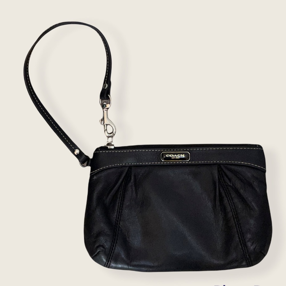Coach 1941 Soft Black Leather Wristlet